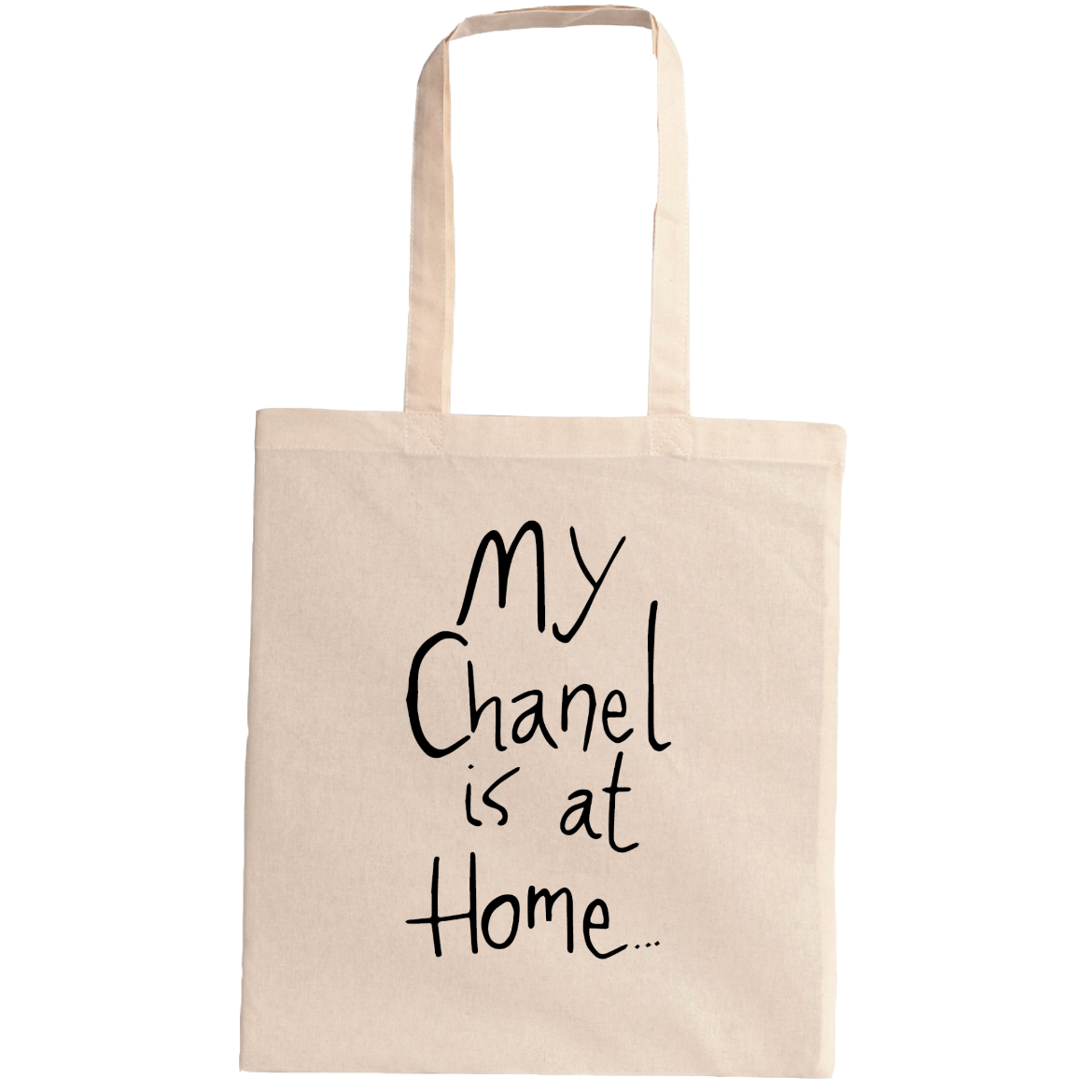 Τσάντα πολλαπλών χρήσεων με τύπωμα My Chanel is at home εκρού