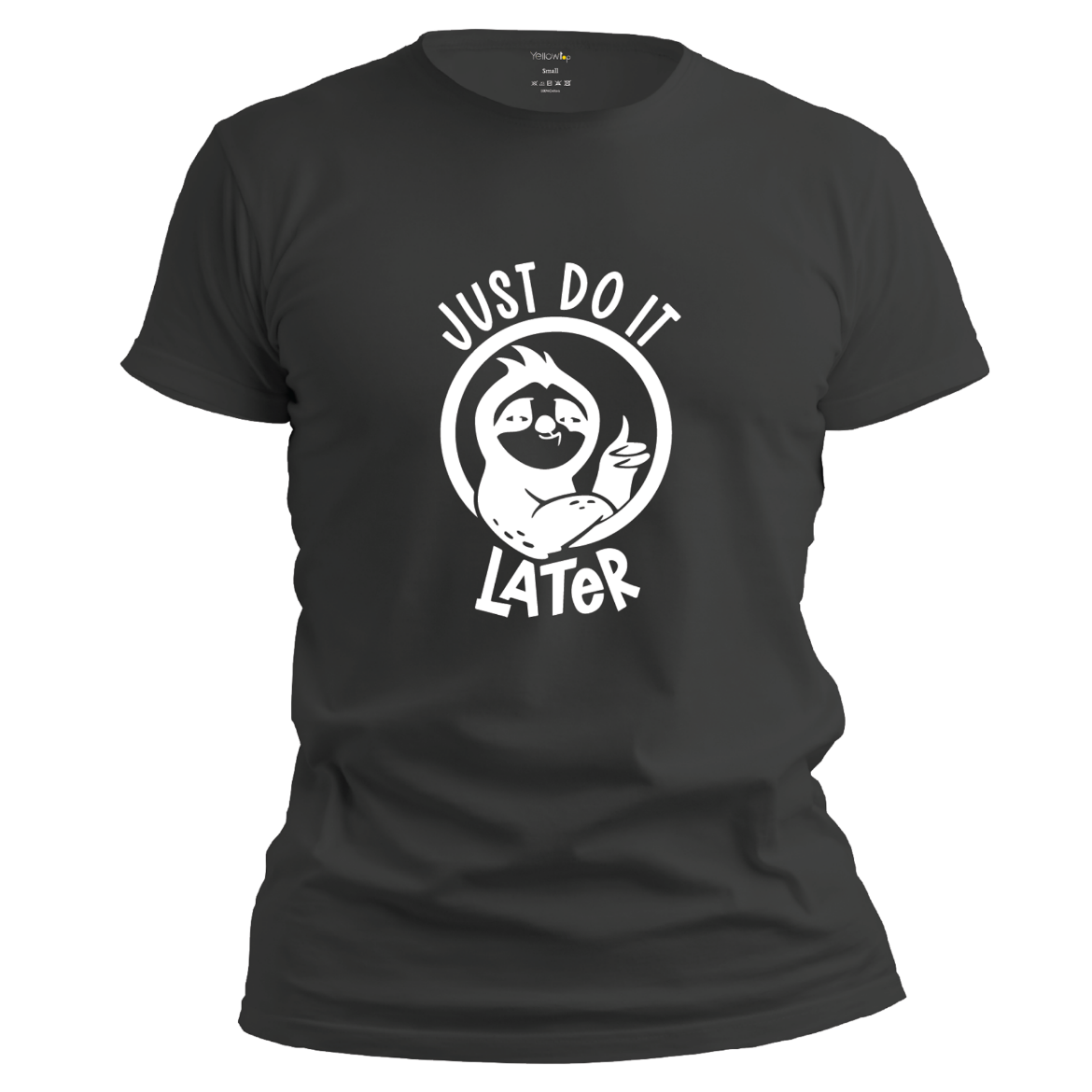 Εικόνα της T-shirt με τύπωμα "Just do it later" μαύρο