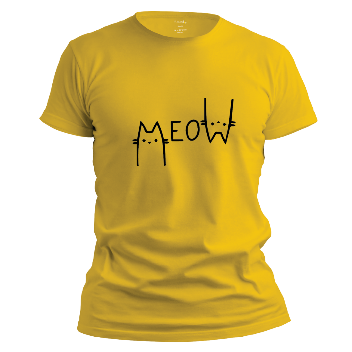 Εικόνα της T-shirt με τύπωμα "Meow" κίτρινο