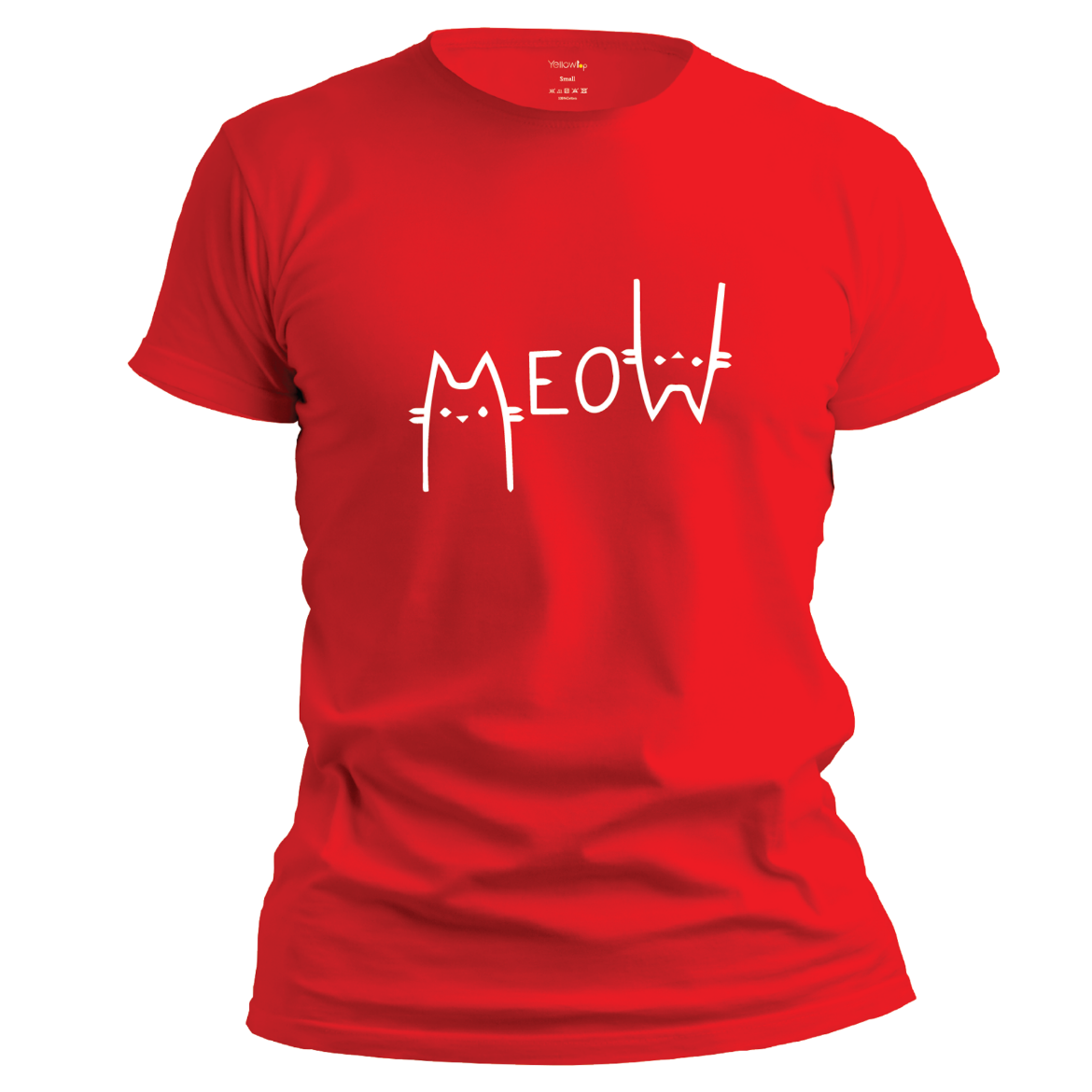 Εικόνα της T-shirt με τύπωμα "Meow" κόκκινο