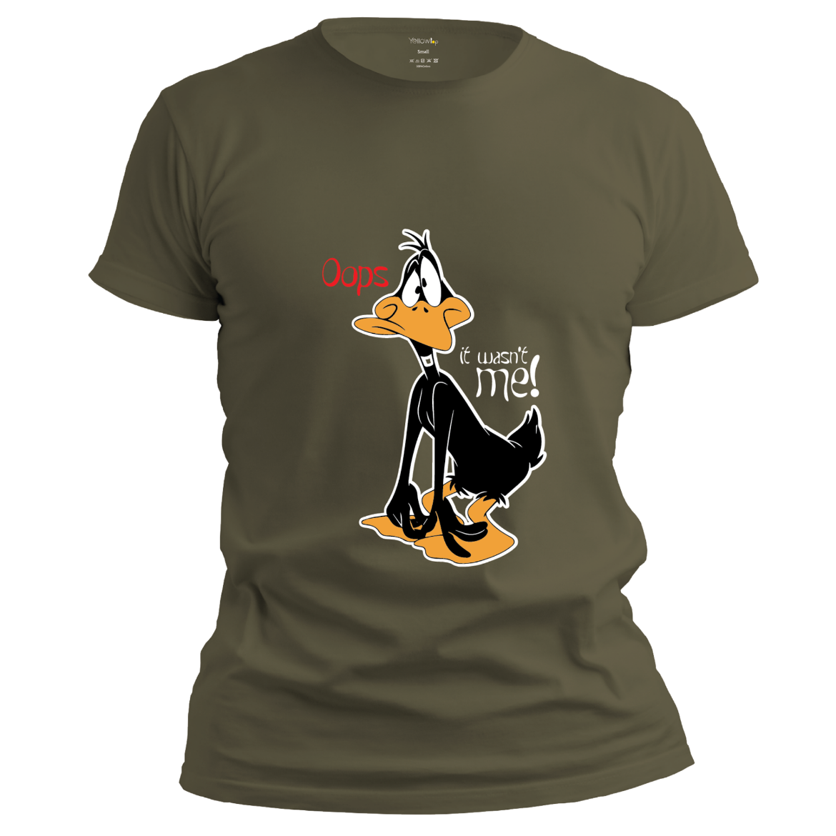 Εικόνα της T-shirt με τύπωμα "It wasn't me Daffy" πράσινο