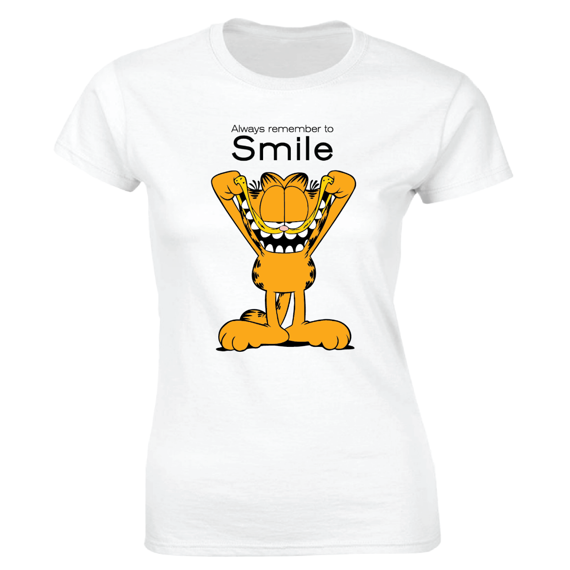 Εικόνα της Γυναικείο T-shirt με τύπωμα "Always remember to smile" Λευκό