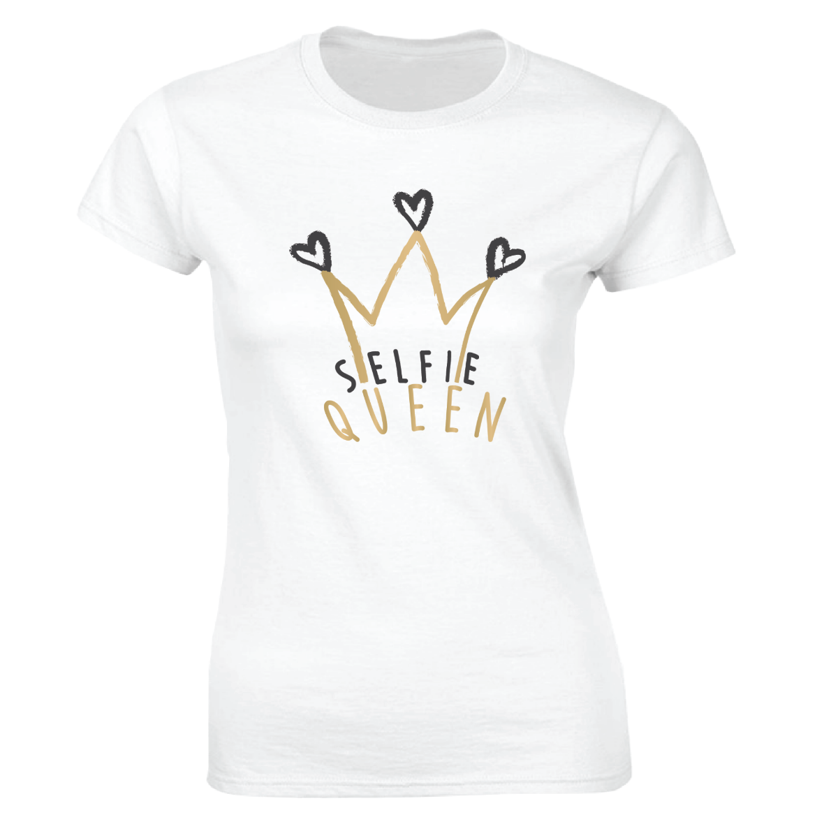 Εικόνα της Γυναικείο T-shirt με τύπωμα "Selfie queen" Λευκό