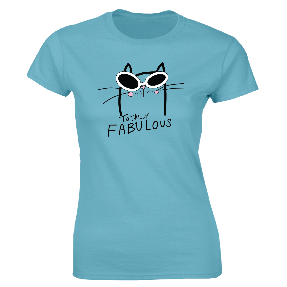 Εικόνα της Γυναικείο T-shirt με τύπωμα "Totally Fabulous" Τιρκουάζ