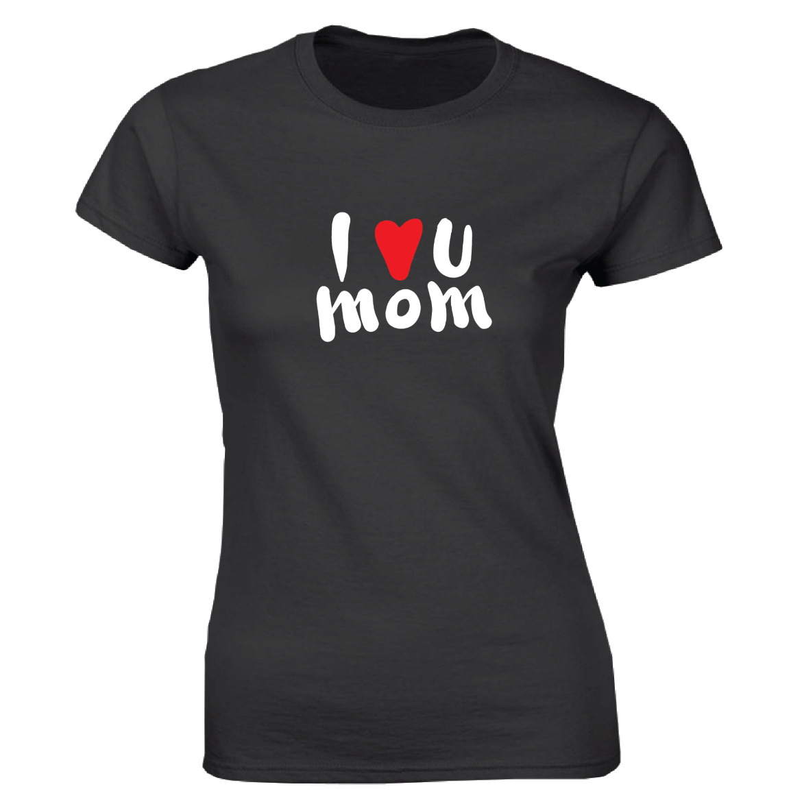 Εικόνα της Γυναικείο T-shirt με τύπωμα "i love you mom" Μαύρο