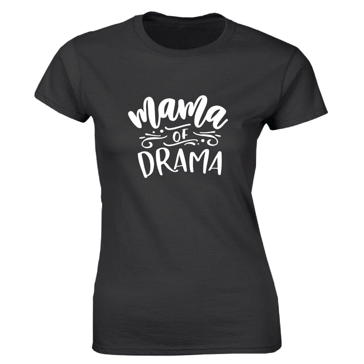 Εικόνα της Γυναικείο T-shirt με τύπωμα "Mama Drama" Μαύρο