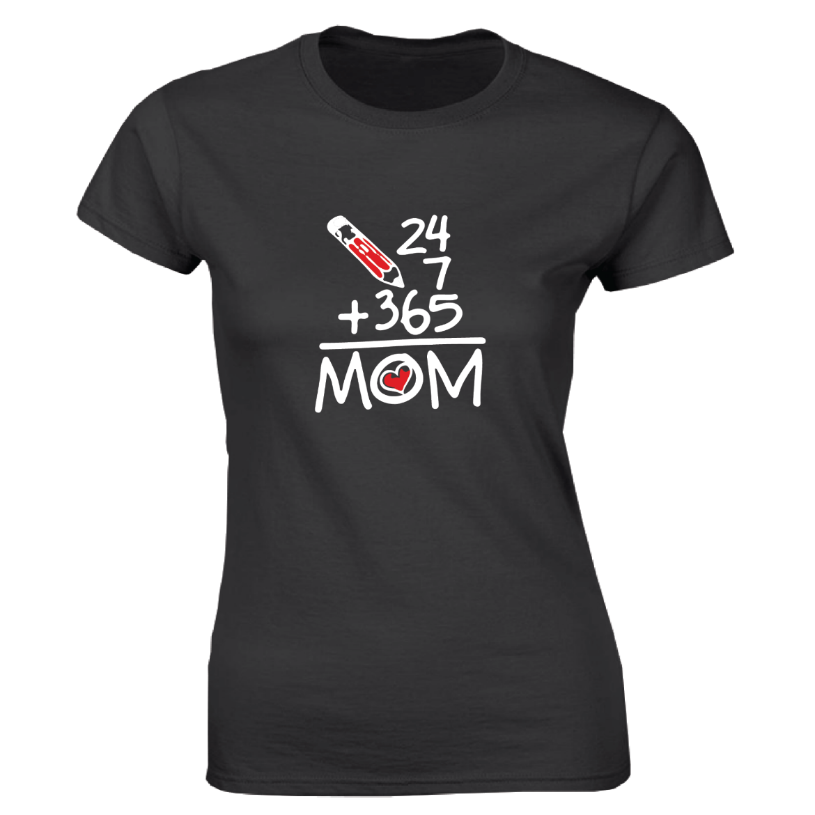 Εικόνα της Γυναικείο T-shirt με τύπωμα "Mom 24/7" Μαύρο