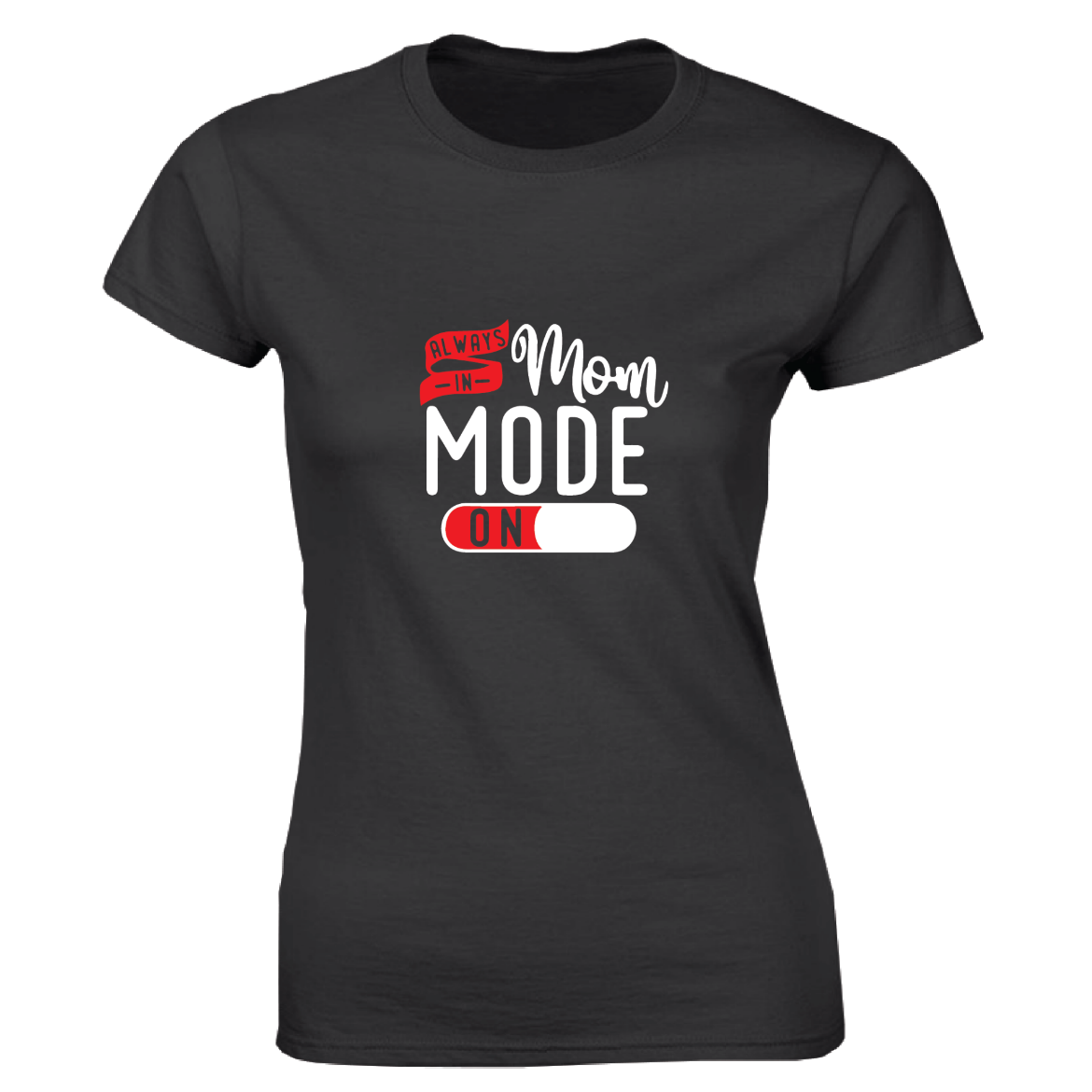 Εικόνα της Γυναικείο T-shirt με τύπωμα "Mom mode on" Μαύρο