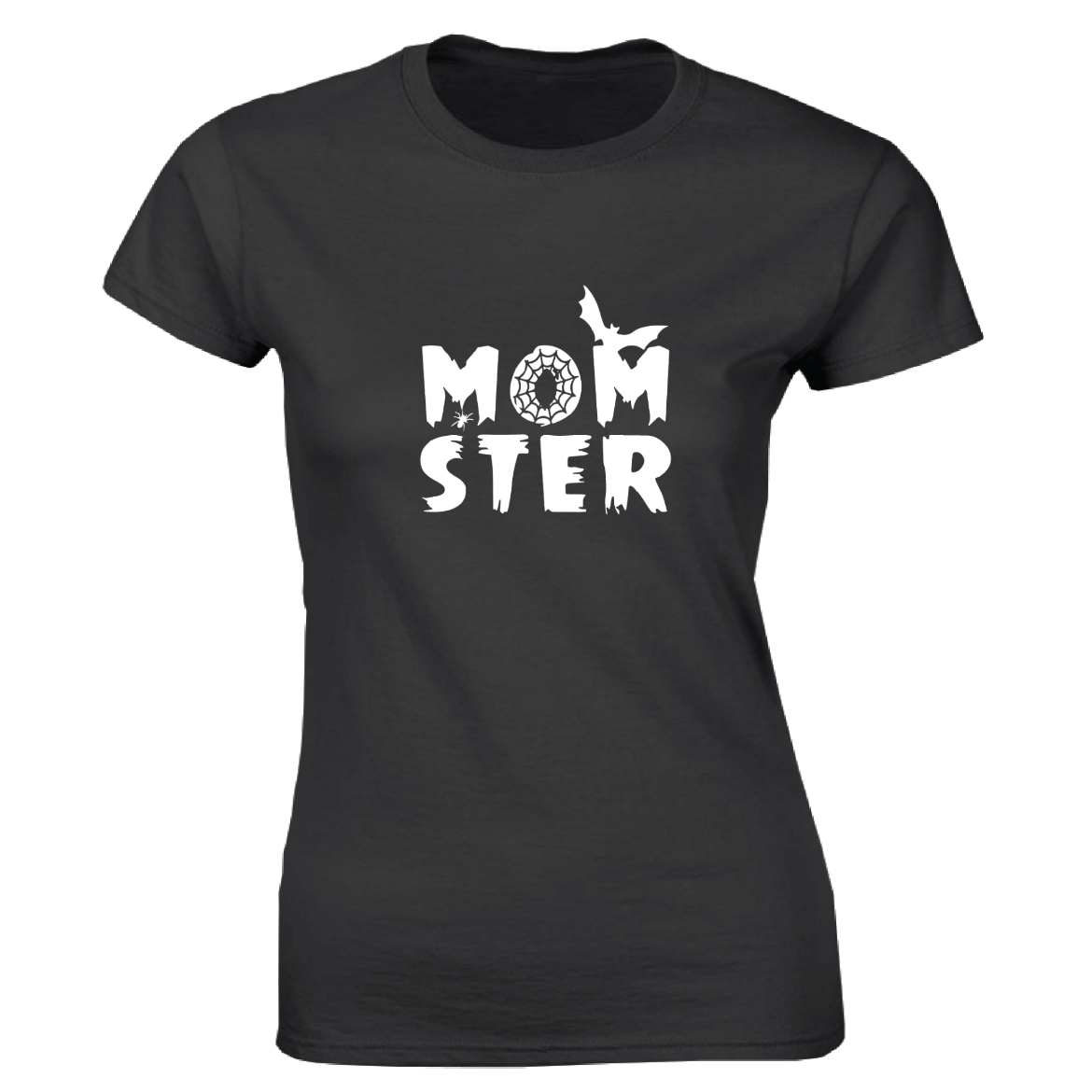 Εικόνα της Γυναικείο T-shirt με τύπωμα "MomSter" Μαύρο