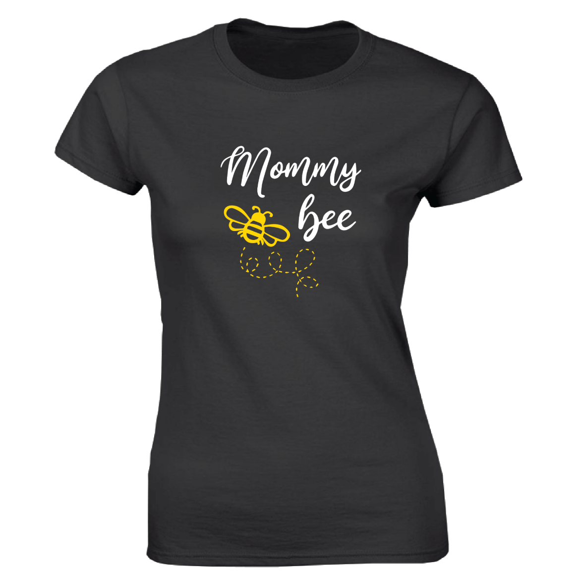 Εικόνα της Γυναικείο T-shirt με τύπωμα "Mommy bee" Μαύρο