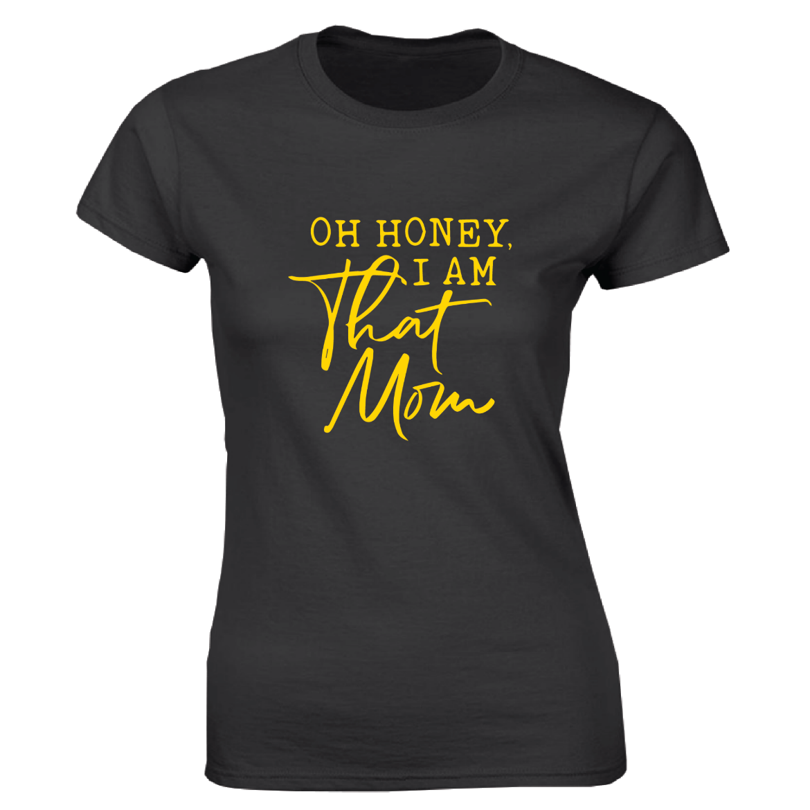 Εικόνα της Γυναικείο T-shirt με τύπωμα "Oh honey" Μαύρο