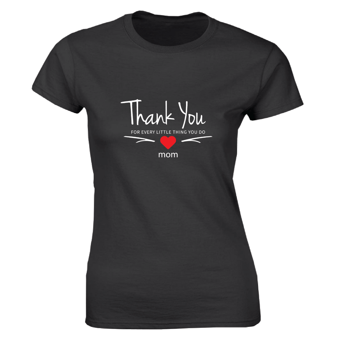 Εικόνα της Γυναικείο T-shirt με τύπωμα "Thank you mom" Μαύρο