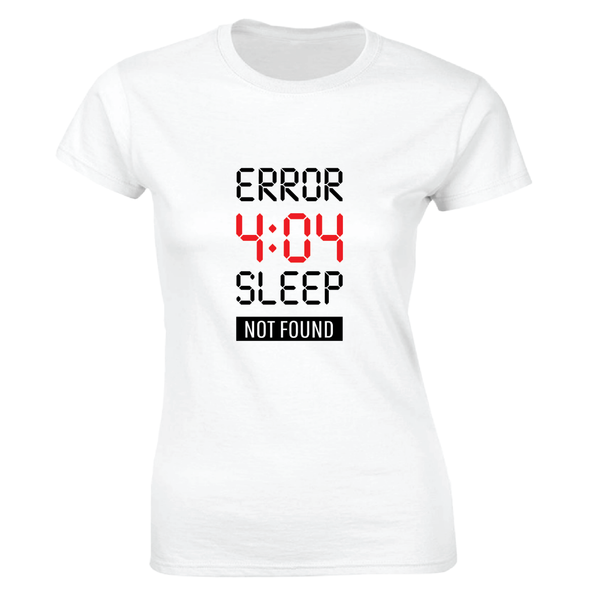 Εικόνα της Γυναικείο T-shirt με τύπωμα "Sleep error" Λευκό