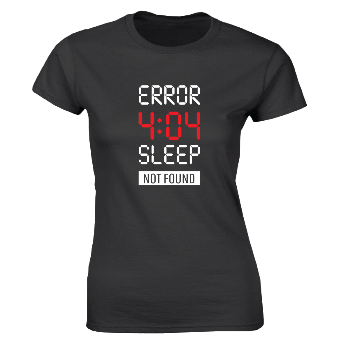 Εικόνα της Γυναικείο T-shirt με τύπωμα "Sleep error" Μαύρο