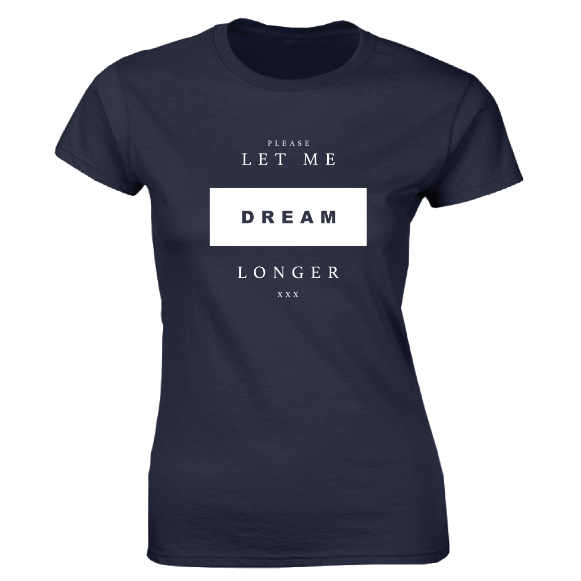 Εικόνα της Γυναικείο T-shirt με τύπωμα "Let me dream longer" Μπλε