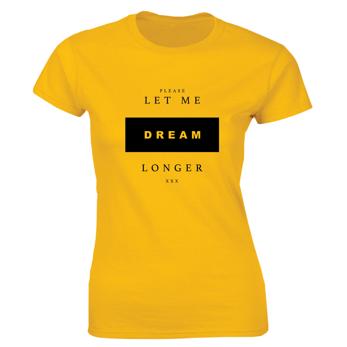 Εικόνα της Γυναικείο T-shirt με τύπωμα "Let me dream longer" Κίτρινο