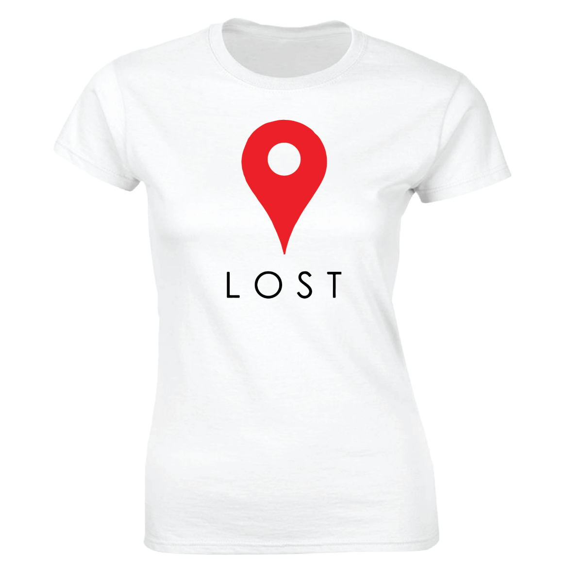 Εικόνα της Γυναικείο T-shirt με τύπωμα "Lost" Λευκό