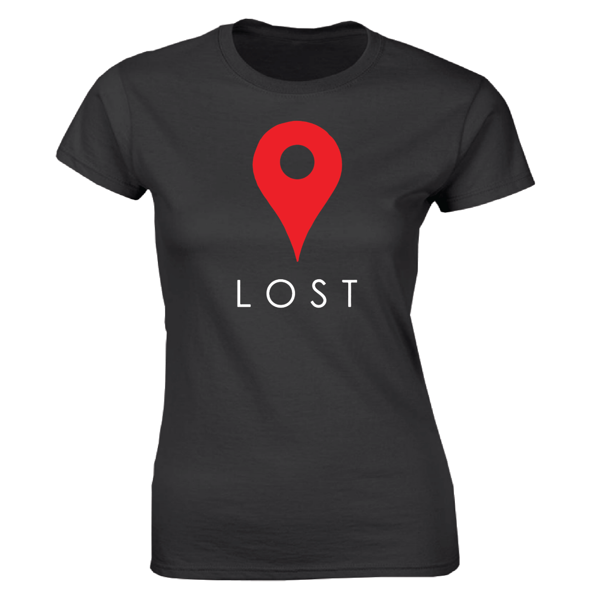 Εικόνα της Γυναικείο T-shirt με τύπωμα "Lost" Μαύρο