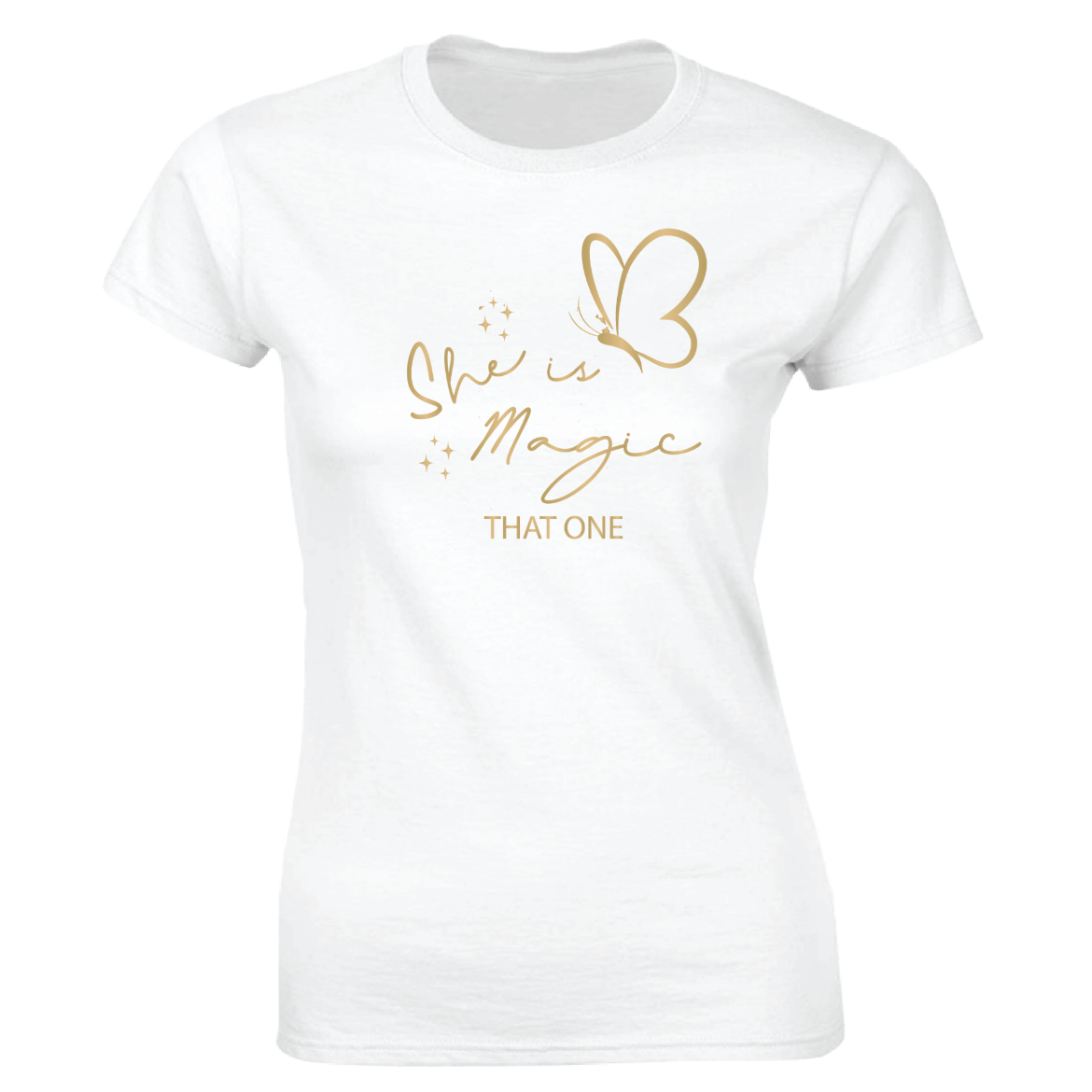 Εικόνα της Γυναικείο T-shirt με τύπωμα "She is magic" Λευκό