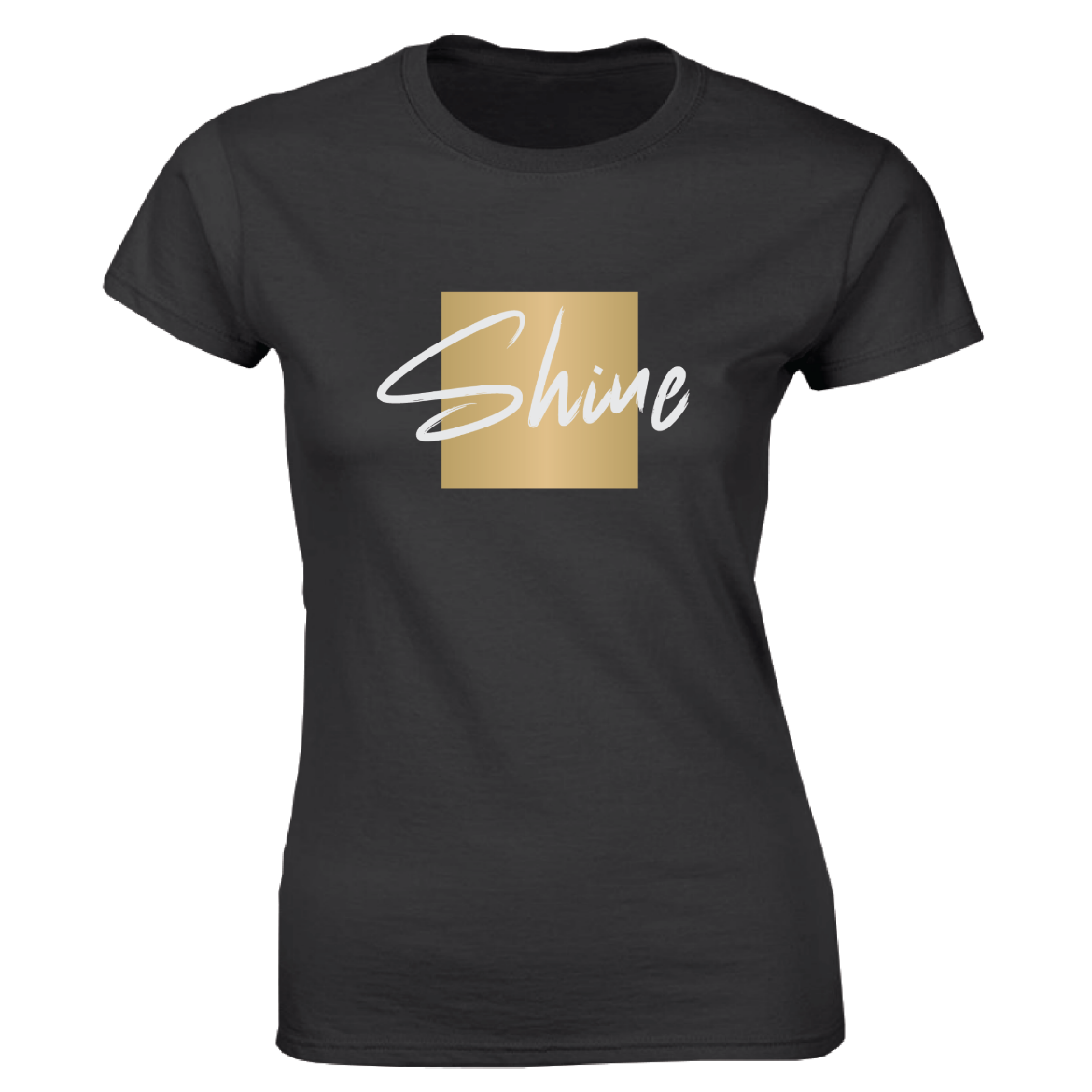 Εικόνα της Γυναικείο T-shirt με τύπωμα "Shine" Μαύρο