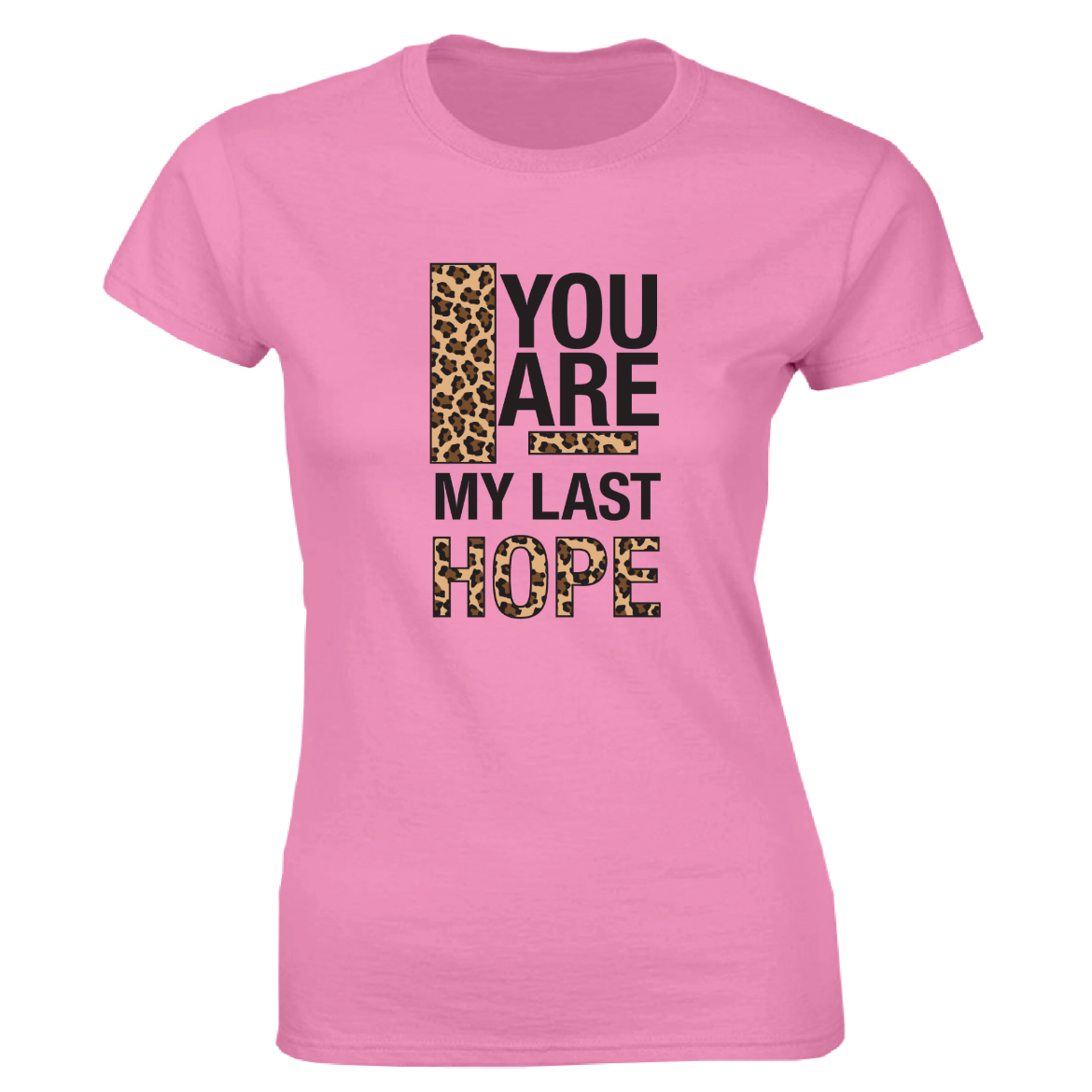 Εικόνα της Γυναικείο T-shirt με τύπωμα "You are my last last hope" Ροζ