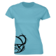Εικόνα της Γυναικείο T-shirt με τύπωμα "Cartoon face" Τιρκουάζ