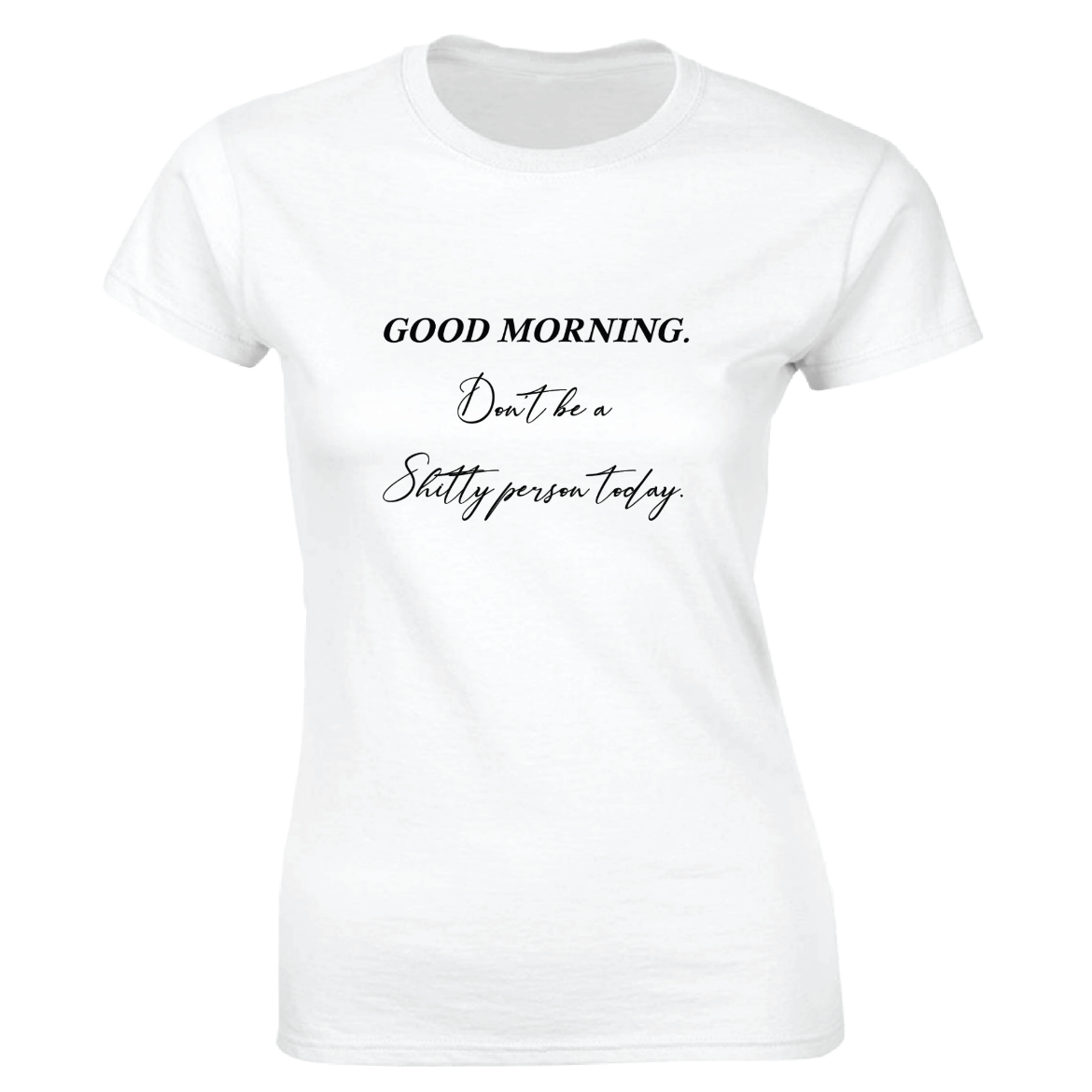 Εικόνα της Γυναικείο T-shirt με τύπωμα "Good morning" Λευκό