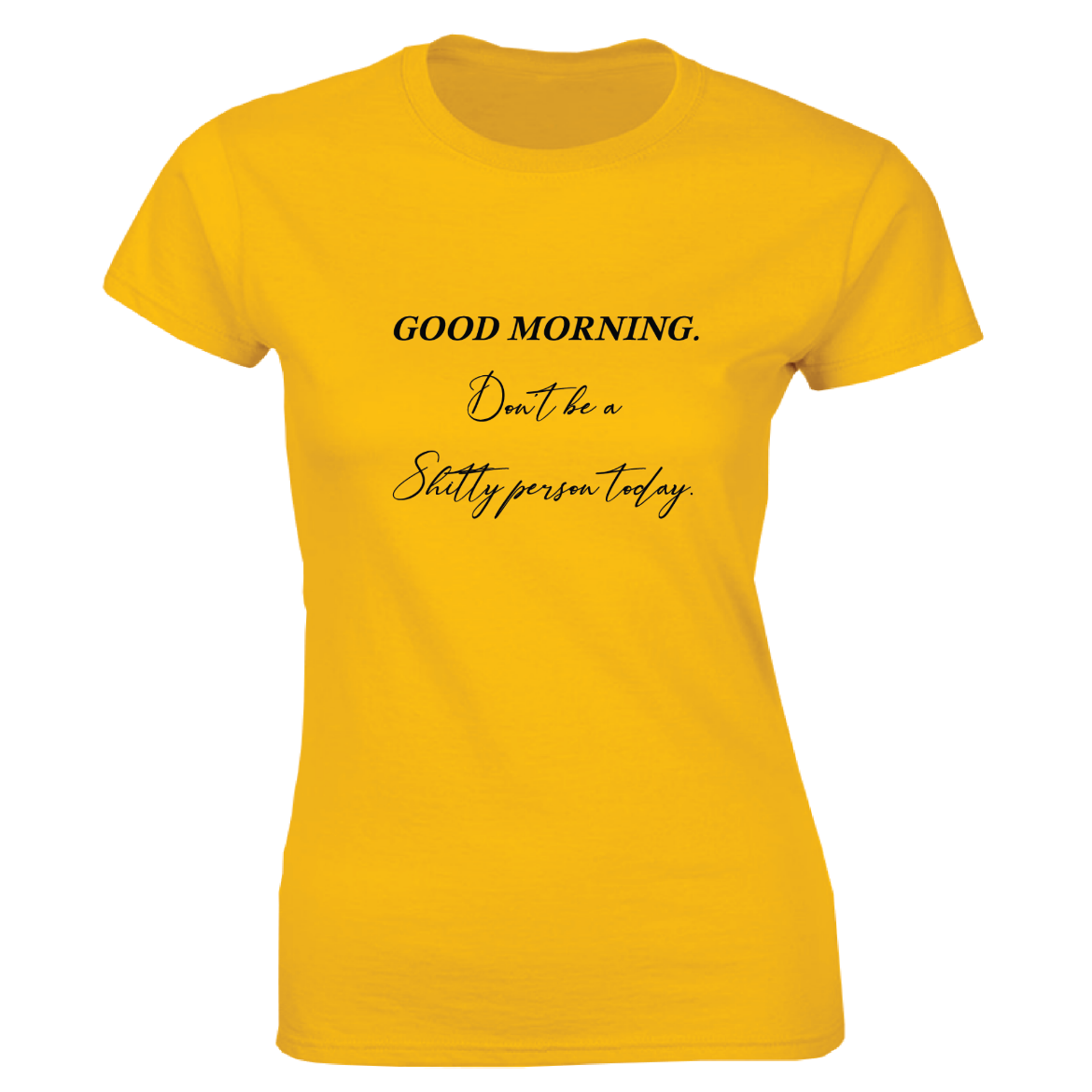 Εικόνα της Γυναικείο T-shirt με τύπωμα "Good morning" Κίτρινο