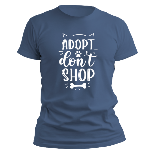 Εικόνα της T-shirt με τύπωμα  "Adopt don't shop" 