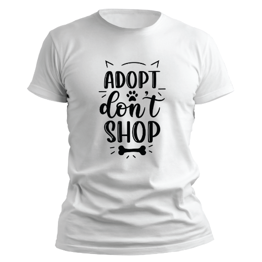 Εικόνα της T-shirt με τύπωμα  "Adopt don't shop" 