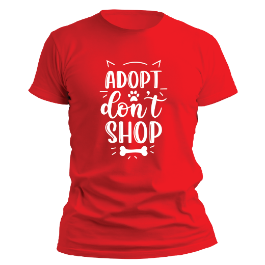 Εικόνα της T-shirt με τύπωμα  "Adopt don't shop" 