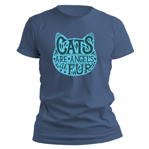 Εικόνα της T-shirt με τύπωμα "Cats are Angels with fur"   