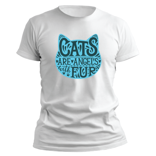 Εικόνα της T-shirt με τύπωμα "Cats are Angels with fur"   