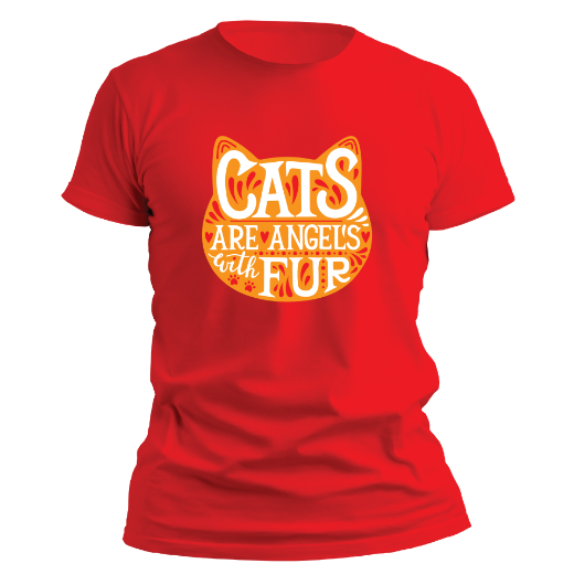 Εικόνα της T-shirt με τύπωμα "Cats are Angels with fur"   