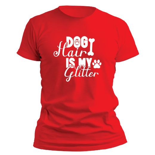 Εικόνα της T-shirt με τύπωμα  "Dog hair is my glitter"   