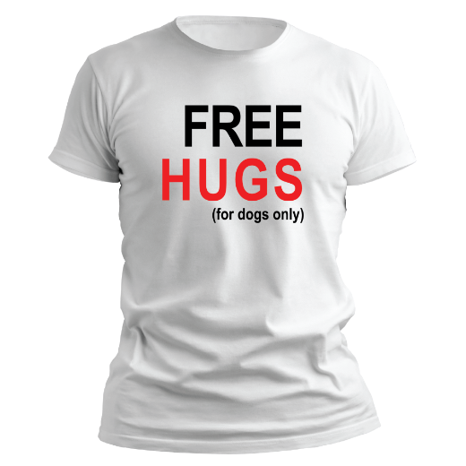 Εικόνα της T-shirt με τύπωμα   "Free hugs"      