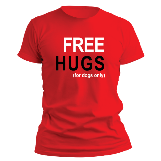 Εικόνα της T-shirt με τύπωμα   "Free hugs"      