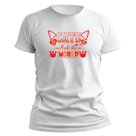 Εικόνα της T-shirt με τύπωμα  "Cats rule the world"  