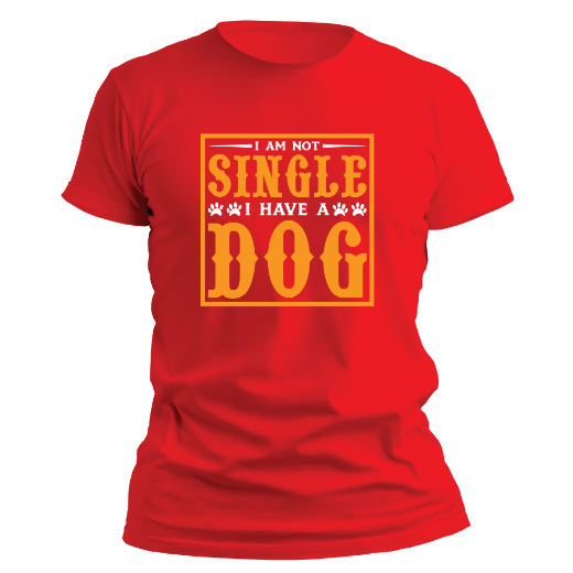 Εικόνα της T-shirt με τύπωμα  "I'm not single, i have a dog"   