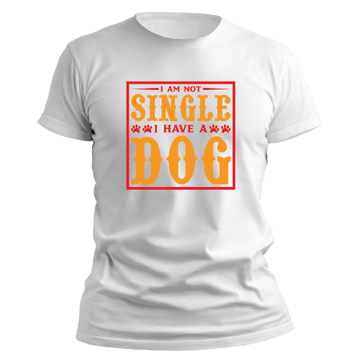 Εικόνα της T-shirt με τύπωμα  "I'm not single, i have a dog"   