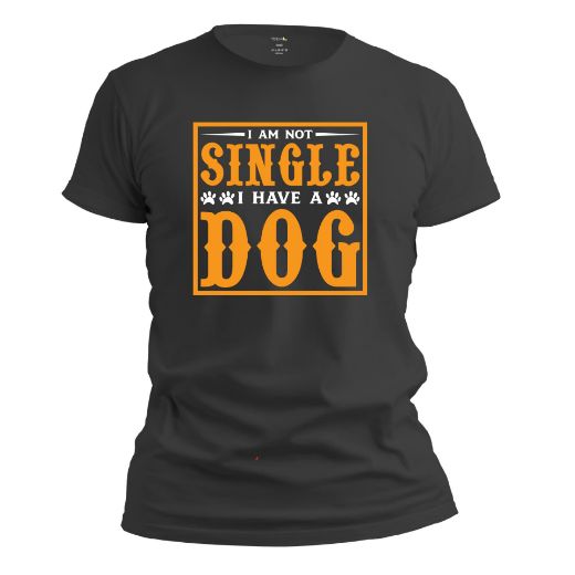 Εικόνα της T-shirt με τύπωμα  "I'm not single, i have a dog"   