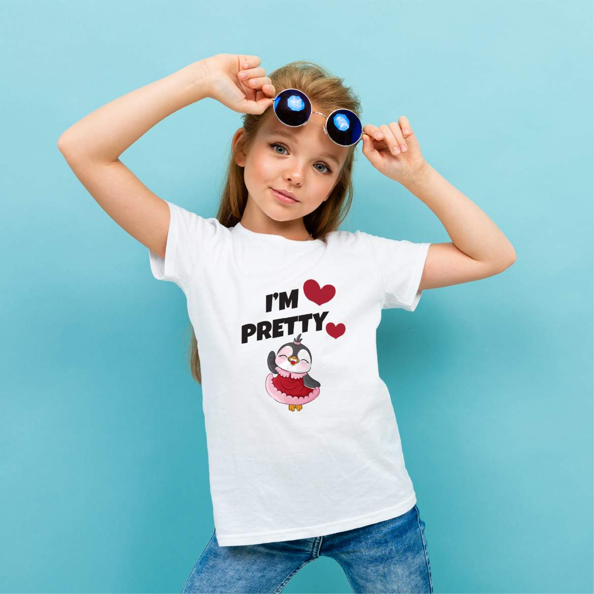 Εικόνα της Παιδικό t-shirt με τύπωμα "I'm pretty" 