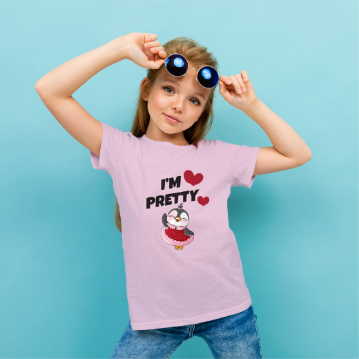 Εικόνα της Παιδικό t-shirt με τύπωμα "I'm pretty" 