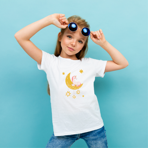 Εικόνα της Παιδικό t-shirt με τύπωμα "Unicorn's moon"