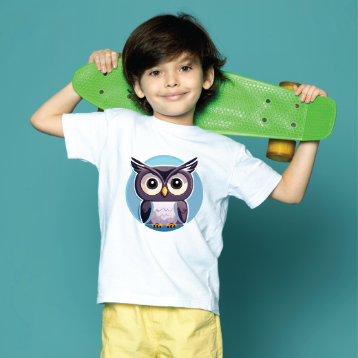 Εικόνα της Παιδικό t-shirt με τύπωμα  "Owl"