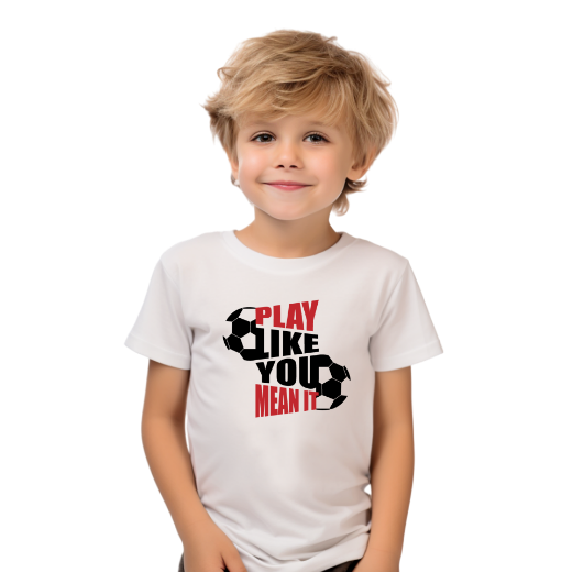 Εικόνα της Παιδικό t-shirt με τύπωμα  "Play like you mean it"