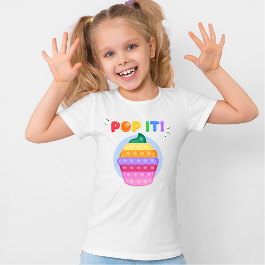 Εικόνα της Παιδικό t-shirt με τύπωμα  "Pop it"