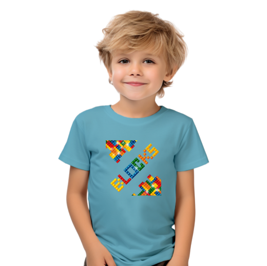 Εικόνα της Παιδικό t-shirt με τύπωμα  "Lego Blocks"