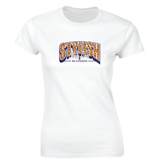 Εικόνα της Γυναικείο T-shirt με τύπωμα "Stylish"