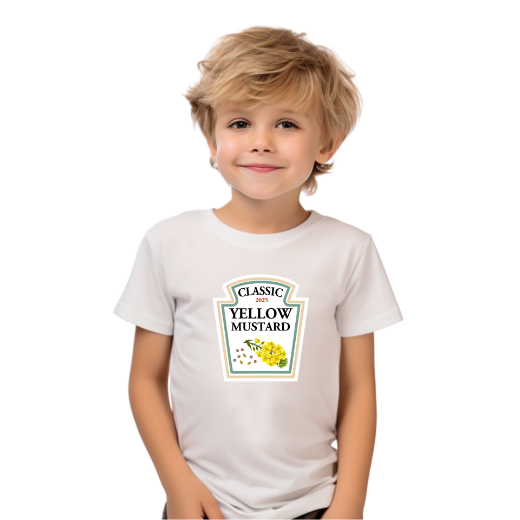Εικόνα της Παιδικό t-shirt με τύπωμα "Mustard" 